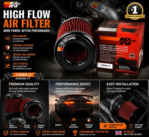 Black 76mm high flow - k&n,