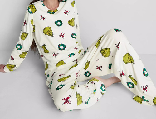 Ladies minky fleece pyjamas - minky,