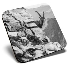 Square Single Coaster bw -