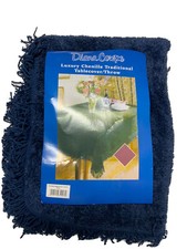 Chenille cotton Traditional Tablecloth Blue Fringe Edge High Quality cotton
