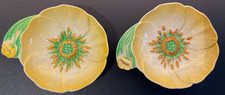 Pair of Carlton Ware Buttercup Trinket Dishes 1930s Vintage Porcelain. 4.5 Inch.