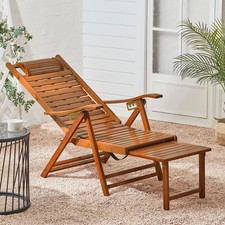 Bamboo Sun Lounger Foldable