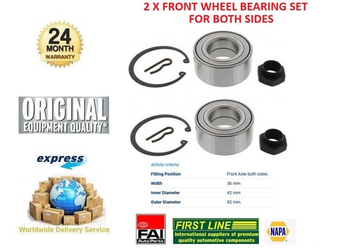 Front axle wheel bearings - 2x,
