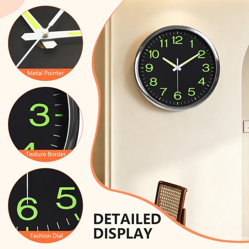 Wall clock large - wall, luminous