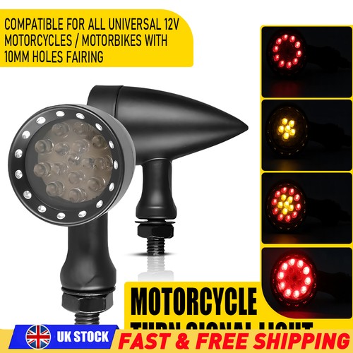Motorcycle black led - black, bullet