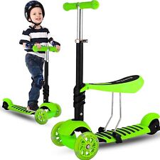 3 in 1 Scooter With Removeable Seat for Kids Ages 3-12 Adjustable Height 3 Wheel