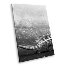 A055 Lizard Gecko Black White Animal Portrait Canvas Picture Print Wall Art