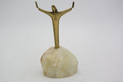 Vintage modernist brass risen - brass,