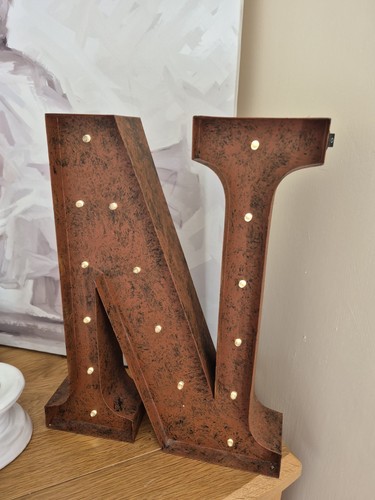 Large brown metal led - large,
