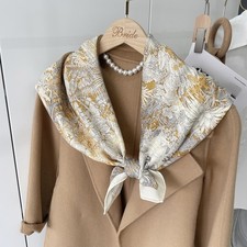 Women Luxury Floral Silk Wool
