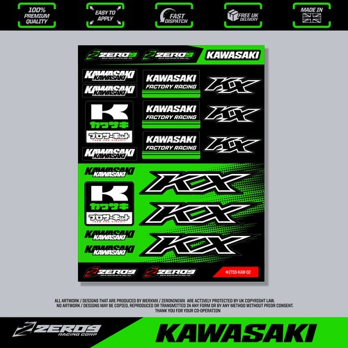 Kawasaki stickers motocross - kawasaki,
