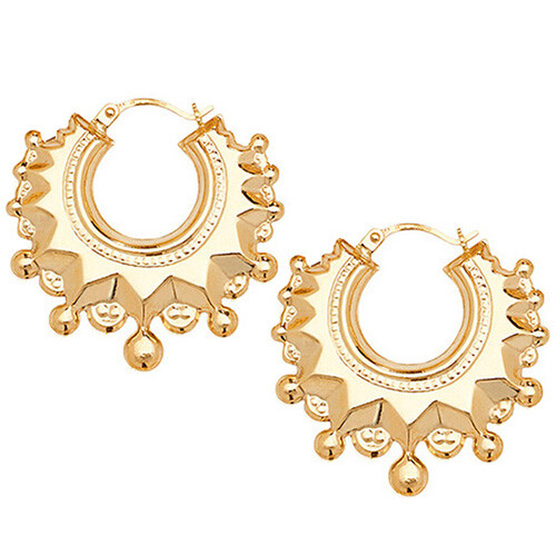 9ct gold victorian spike hoop - spike,