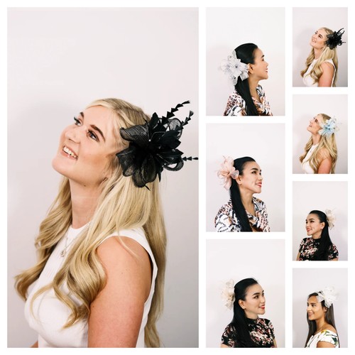 Small flower feather hair - small,