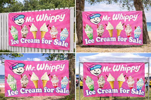 Whippy ice cream banner pvc - mr,