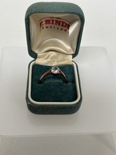 14ct Yellow Gold Ring & 1ct White Sapphire Stone Vintage Sri Lanka 1995 Size R