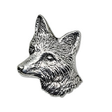 Fox Pin Badge Pewter Wildlife