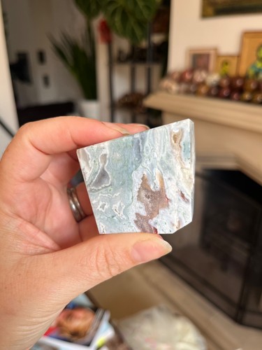 Pink moss agate freeform