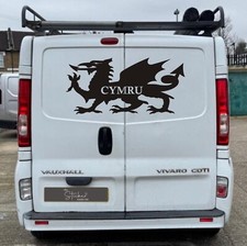 1x Wales Dragon Car/Van Decal Compatible with Vauxhall Vivaro Vinyl Graphic v16