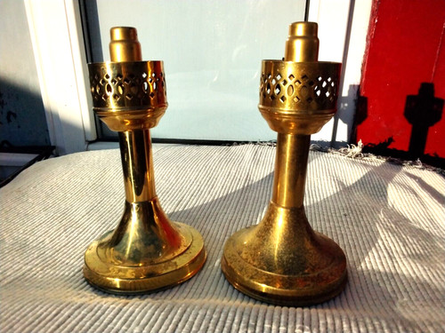 Pair vintage brass - brass, pop