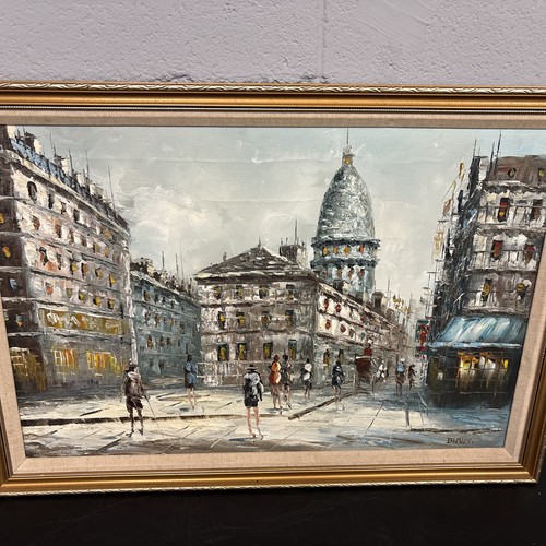 Burnett signed oil canvas - burnett,
