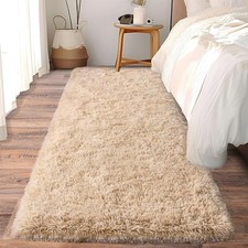 Soft Runner Rugs for Bedroom Hallways, 2x6 Beige 2' x 6' (Rectangular), 