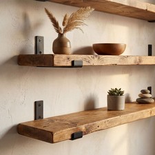 Solid Wood Scaffold Board Shelf Any Size Industrial Rustic Shelves No Brackets