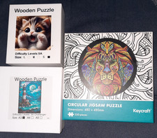 Wooden jigsaw puzzle bundle x3 adult puzzles Complete Inc: Keycraft. Exc con