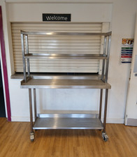 Stainless Steel Workbench with Shelves on Wheels