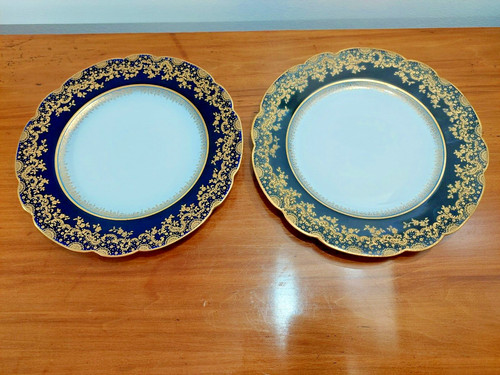 Pair antique limoges salad - limoges,