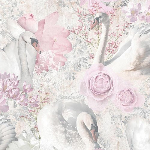 Glitter swans wallpaper pink - glitter,