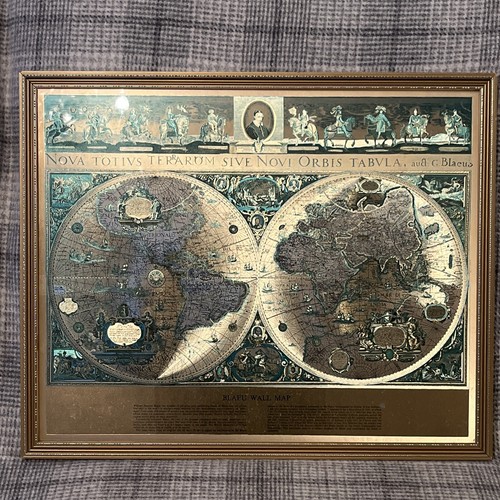 Blaeu wall map - map, framed