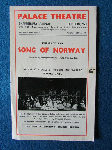 Palace theatre programme - programme,