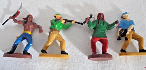 Vintage plastic cowboys - plastic,