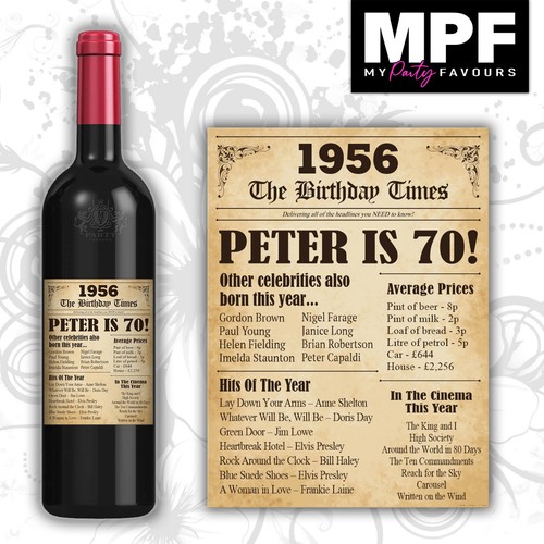 Personalised 1956 70th