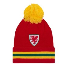 FA Wales Knitted Hat Beanie Bobble Official FAW Football Gift