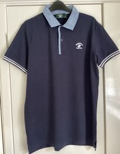 Genuine Beverley Hills Polo Club Men's Striped Polo Shirt Size L, Navy