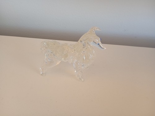 Glass dog figurine ornament - figurine,