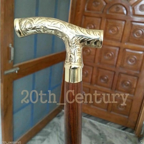 Handle wooden walking stick - wooden,