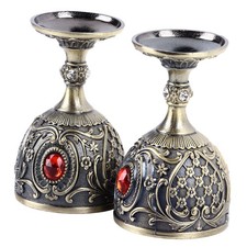 C-2pcs Vintage Metal Goblet