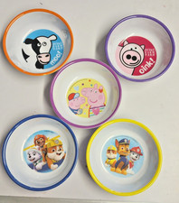 Peppa Pig PAW Patrol Funky Farm Yard Cow & Pig Melamine Childrens Bowl Set of 5