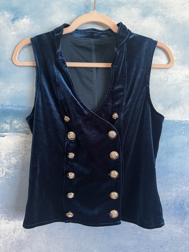 Blue velvet double breasted - velvet, double‑breasted
