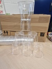 Plastic Cups Clear White Reusable Glasses Water Party Wedding Drinking 46PCS