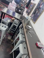 Custom made barber industrial work station and mirror 