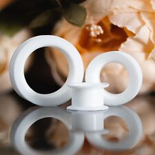 White Silicone Ear Tunnel Flesh Tunnel For Stretched Ears