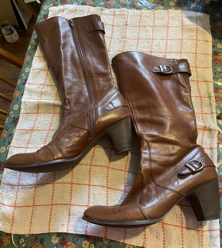 Clarks knee high - brown, leather