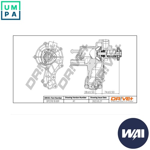 Water pump engine cooling - water,