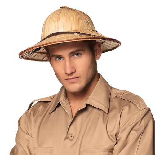 Straw pith helmet - straw,