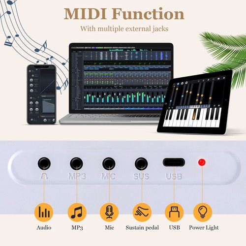 Key foldable digital piano - 88-key,
