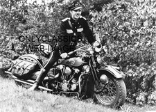 1940 VINTAGE HARLEY DAVIDSON KNUCKLEHEAD MOTORCYCLE 5X7 PHOTO CLUB RIDER UNIFORM