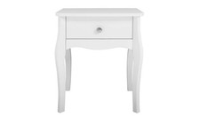 Amelie 1 Drawer Bedside Table White Compact Storage Organiser Unit